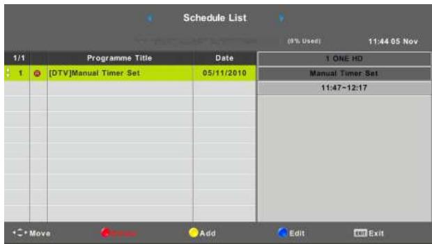 HIGH ONE HI2416HD-EL - Schedule List - 1