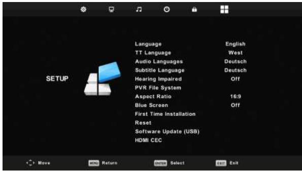 HIGH ONE HI3223HD-EL - Setup Menu - 1