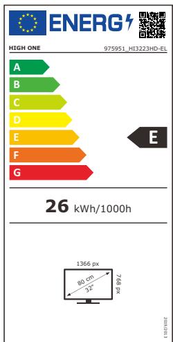 HIGH ONE HI3223HD-EL - Fiche produit relative à l'énergie - 1