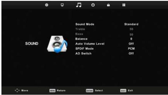 HIGH ONE HI3223HD-EL - Sound Menu - 1