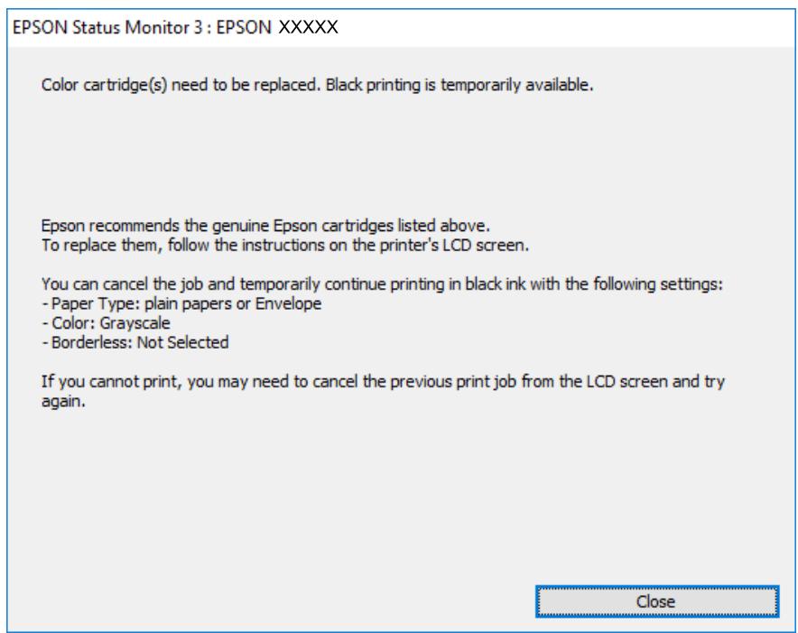 EPSON Workforce WF-2960 - Continuer temporairement à imprimer avec de l'encre noire uniquement (Windows) - 2