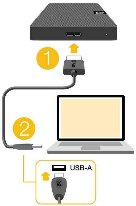 SEAGATE EXPANSION 1To USB 3.0 - Connexion du cable USB - 1