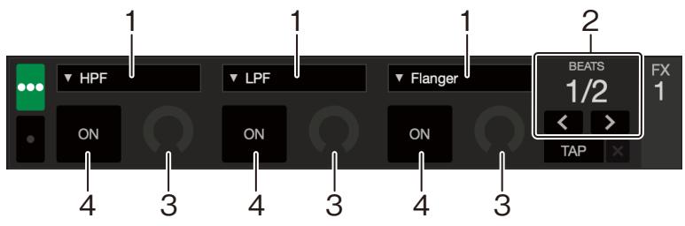 PIONEER DJ DDJ FLX4 - Utilisation des effets - 1