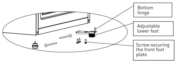 VALBERG CNF 268 E WD B625C - NOTE : When removing the door, make sure you do not lose the washer between the centre hinge and the bottom of the freezer door. - 3