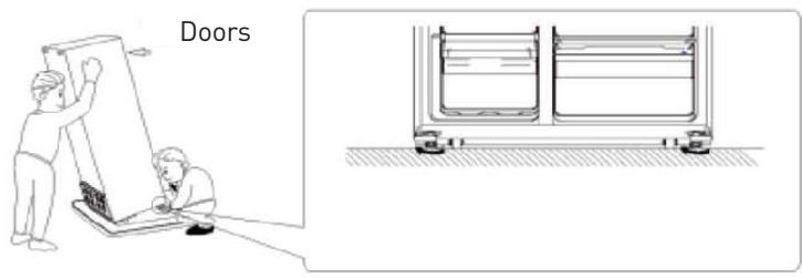 VALBERG SBS 442 E W742C - Levelling and stabilizing the refrigerator - 1