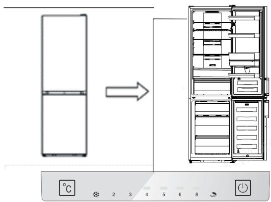 HISENSE RB440N4AFD - Painel visor dentro da porta - 1