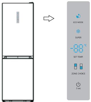 HISENSE RB440N4AFD - Display panel on door - 1