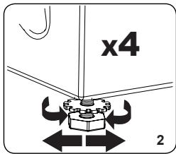 SHARP ES-NFB814EWDA-FR - Ajustement des pieds/ajustement des logements régibles - 2