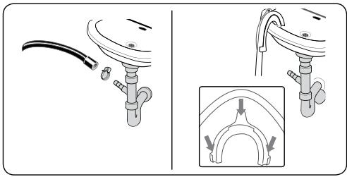 SHARP ES-NFB814EWDA-FR - Raccordement du tuyau de vidange - 1