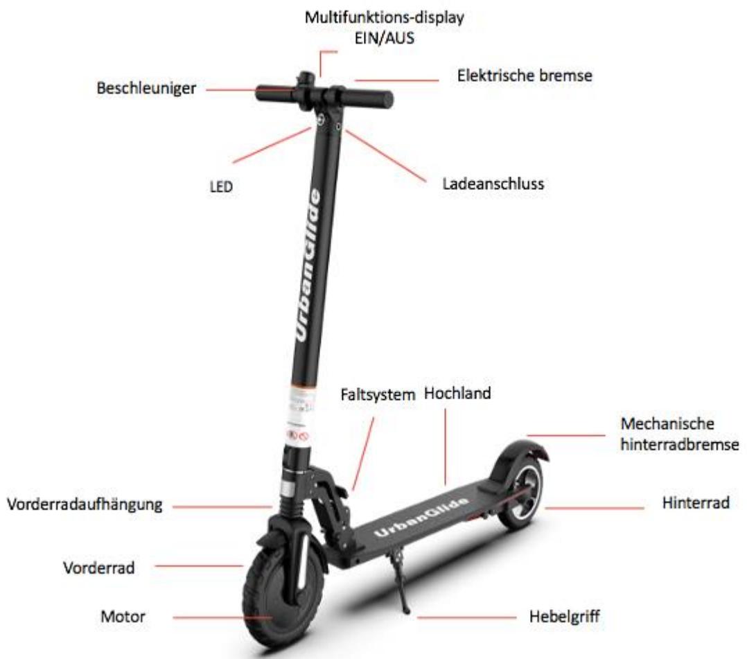 URBAN GLIDE 8 PLUS - VERWENDUNG Die verschiedenen Teile - 1