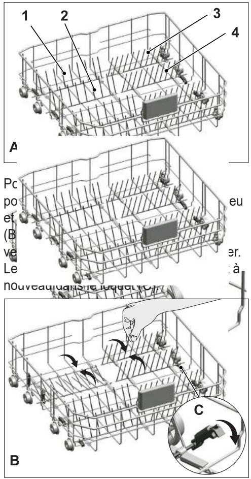 BEKO BDFN26420WA 14S43 E - Picots rabattables du panier inférieur - 1
