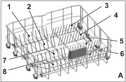 BEKO BDFN26420WA 14S43 E - Picots rabattables du panier inférieur - 1
