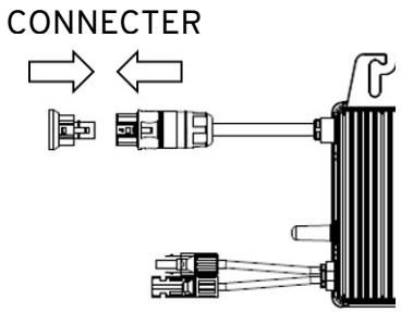 SIRIUS Kit 410 Plug&Play 410w - Branchez le connecteur du cable secteur AC au microonduleur. - 2