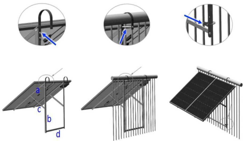 SIRIUS Kit 410 Plug&Play 410w - STEP1 TER : Structure assembly : Installation on the balcony railing - 1