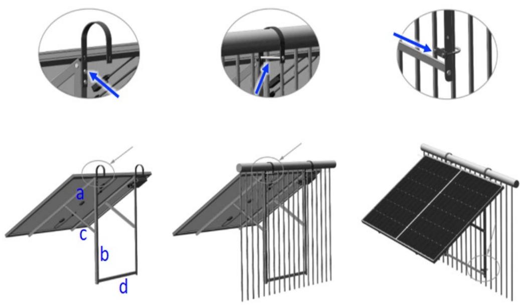SIRIUS 820 Plug&Play 820w - STEP 1 TER : Structure assembly : Installation on the balcony railing - 1