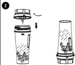 COSYLIFE CL-BL1015SM - Assemble the parts of the personal blender cup as shown in the figure below: - 2