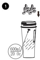 COSYLIFE CL-BL1015SM - Assemble the parts of the personal blender cup as shown in the figure below: - 1