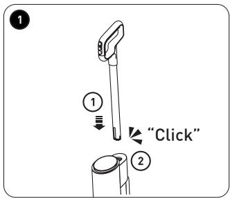 ① ① ↓ "Click" ②