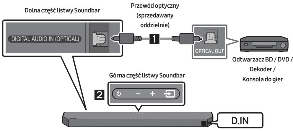 SAMSUNG HW-Q600C - Metoda 2. Podłuczanie do televizora za pomocą przywodu optycznégo - 1