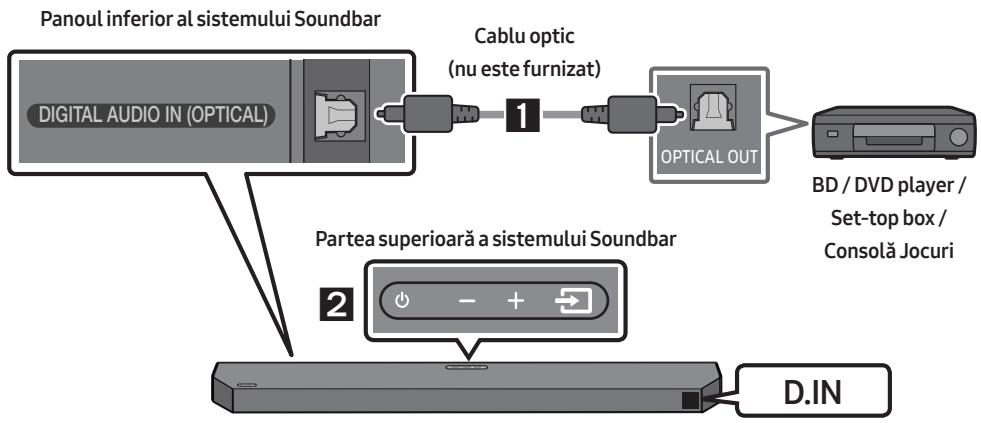 SAMSUNG HW-Q600C - Metoda 2. Realizarea unei conexiuni prin cablu optic - 1
