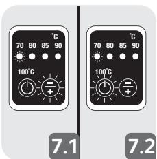 70 80 85 90 100°C 70 80 85 90 100°C 7.1 7.2