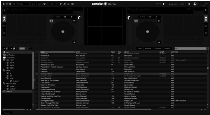 PIONEER DJ DDJ-REV5 - Écran de Serato DJ Pro immédiatement après son démarrage - 1