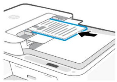 HP DeskJet 2821e - Chargement d'un original dans le chargeur de documents (certains modèles uniquement) - 5