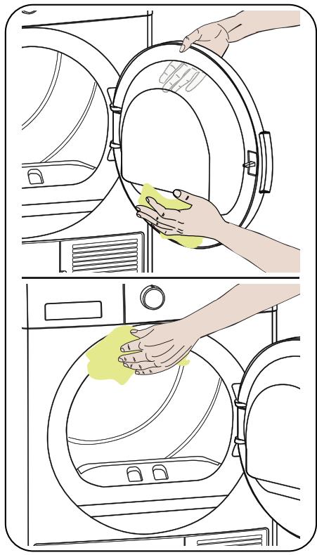 WINIA WVR-V10C1WW - Nettoyage de la surface interne du hublot de chargement - 1