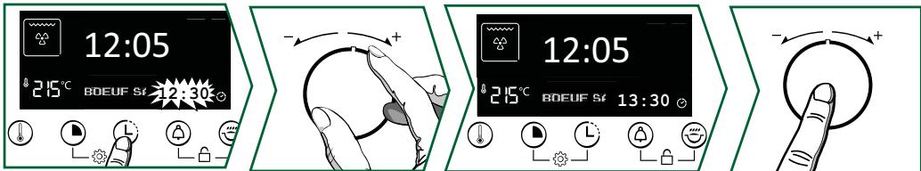 SAUTER SOP6332BB - - Modification de l'heure de fin de cuisson - 1
