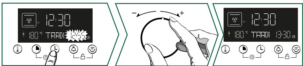 SAUTER SOP6332BB - - Modification de l'heure de fin de cuisson - 1