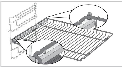 BEKO BCBIS14300MPSE - Proper placement of the wire grill and tray on the telescopic rails-On models with wire shelves and telescopic models - 1