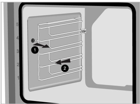 BEKO BCBIS14300MPSE - Pour retirer les étagères métalliques latérales : - 1