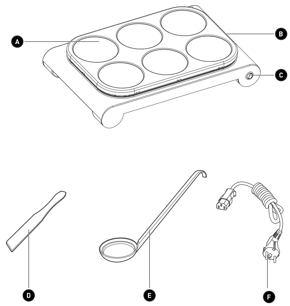COSYLIFE Crêpière multiparts 6 parts - 1