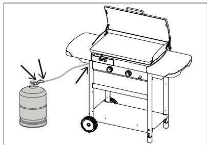 CAMPINGAZ EXB Extra-chariot + plancha - f) SJEKKE ETTER GASSLEKKASJER - 1