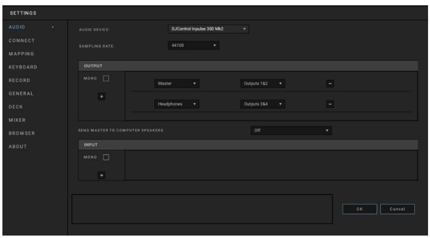 HERCULES Inpulse 200 MK2 - Audio settings: - 2