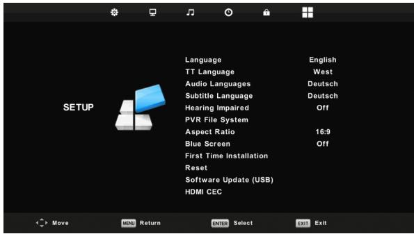 HIGH ONE HI2421HD-EL - Setup Menu - 1