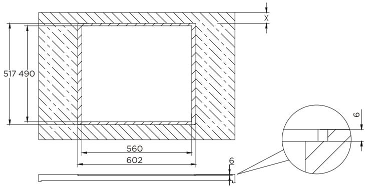 VALBERG IH 4 HTB 2FZ 929C - Dimensions de l'ouverture du placard - 1