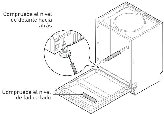 HIGH ONE 10S49 D WAD929C - Paso 5. Nivelación del lavavajillas - 1
