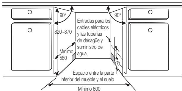 SAMSUNG DW60CG550FSR 14S44DB D - PASO 1. SELECTION DE LA MEJOR UBICACION PARA EL LAVAVAJILLAS - 3