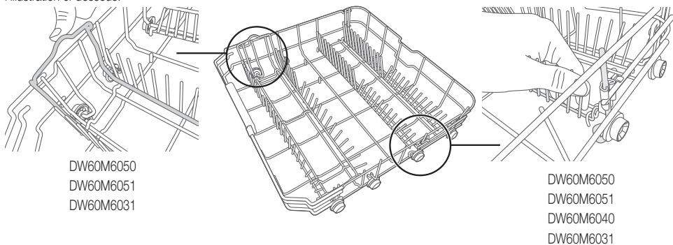 SAMSUNG DW60CG550FSR 14S44DB D - TIGES RABATTABLES DU PANIER INFÉIEUR - 1