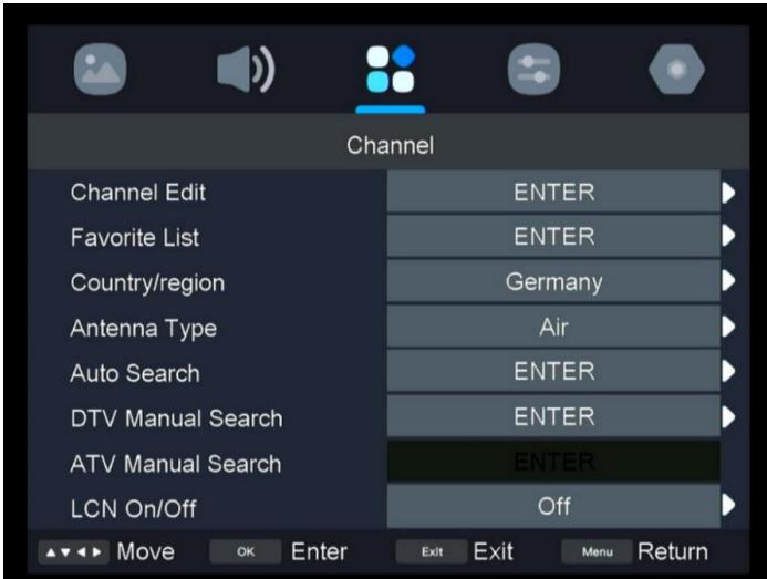 HIGH ONE HI2422HD-MM - Channel Menu - 1