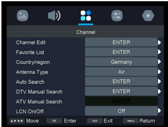 HIGH ONE HI2422HD-MM - Menu Chaine - 1