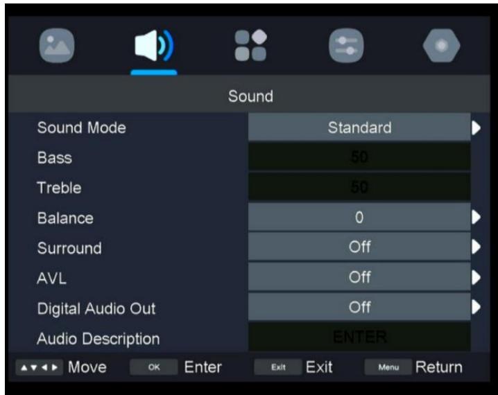 HIGH ONE HI2422HD-MM - Sound Menu - 1