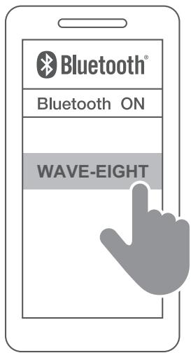 PIONEER DJ WAVE EIGHT - Dans le menu bluetooth du périphérique bluetooth, sélectionnez le nom de périphérique [wave-eight] - 1