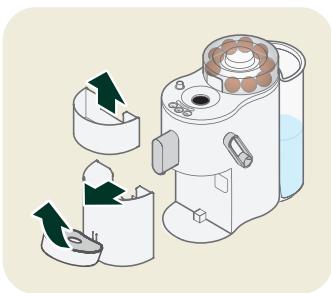 COFFEE B GLOBE - Vider le bac d'égoutoir, le bac de réception et le réservoir d'eau - 1