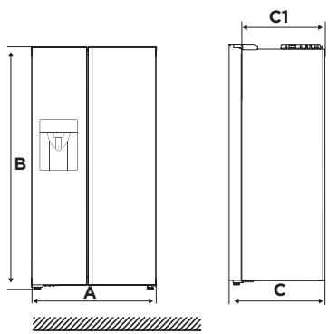 VALBERG SBS 573 WD C X625C - Diagrama de requisitos de espacio - 1