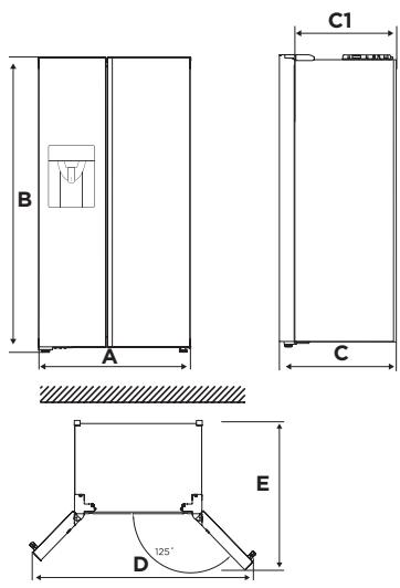 VALBERG SBS 573 WD C X625C - Scheme de l'espace requis - 1