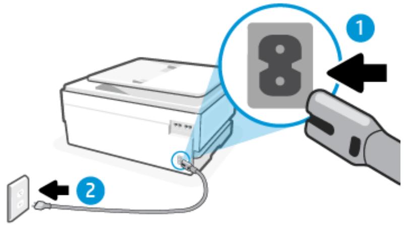 HP OJ PRO 8124e - Vérification des branchements de l'alimentation et redémarrage de l'imprimante - 1
