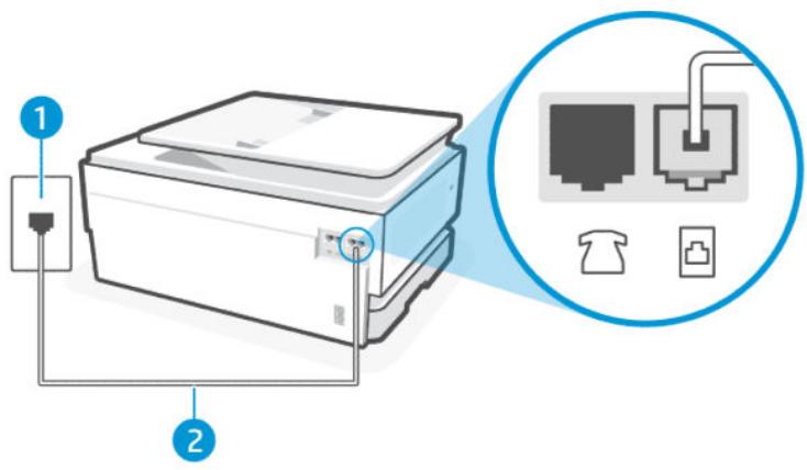 HP OJ PRO 8124e - Cas A : Ligne de télécopie distincte (aucun appel vocal reçu) - 1