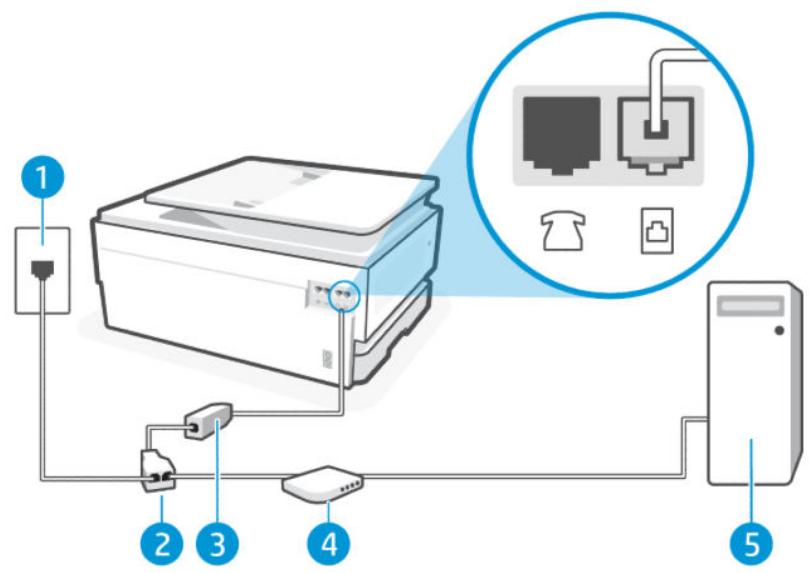 HP OJ PRO 8124e - Configurer l'imprimante avec un modem d'ordinateur DSL/ADSL - 1